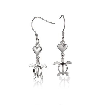 Heart + Honu Hook Earring image 0