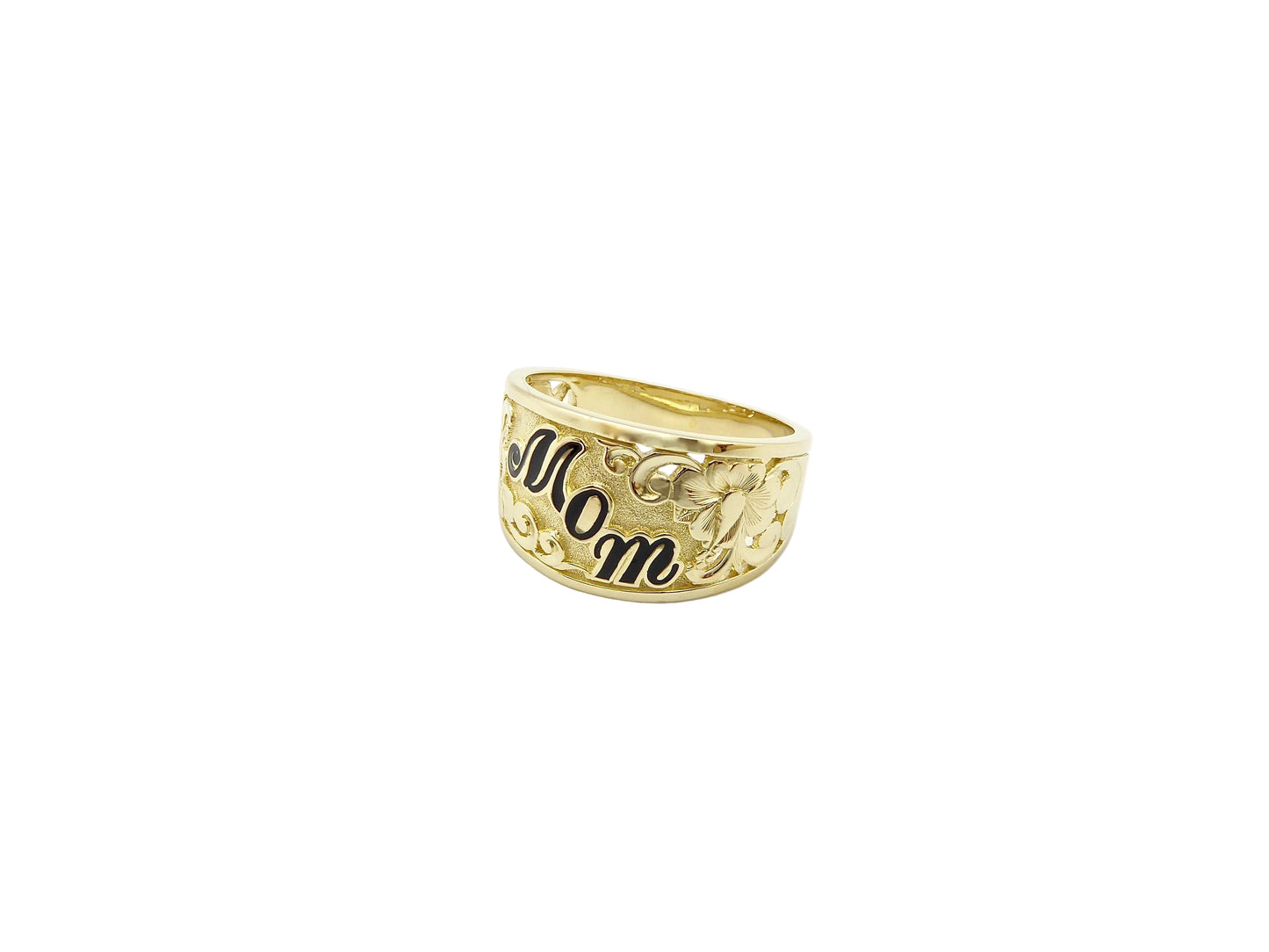 Hawaiian 14K Gold 12mm ring featuring a smooth, polished band.