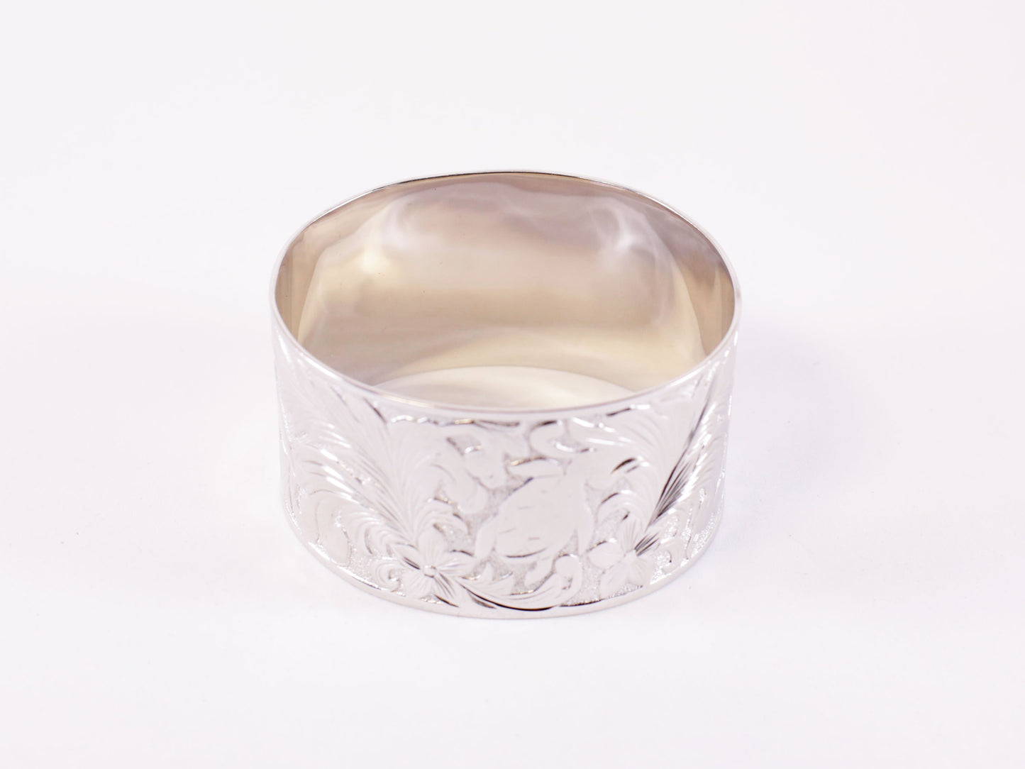 Silver Tribal Bangle Wide image 0