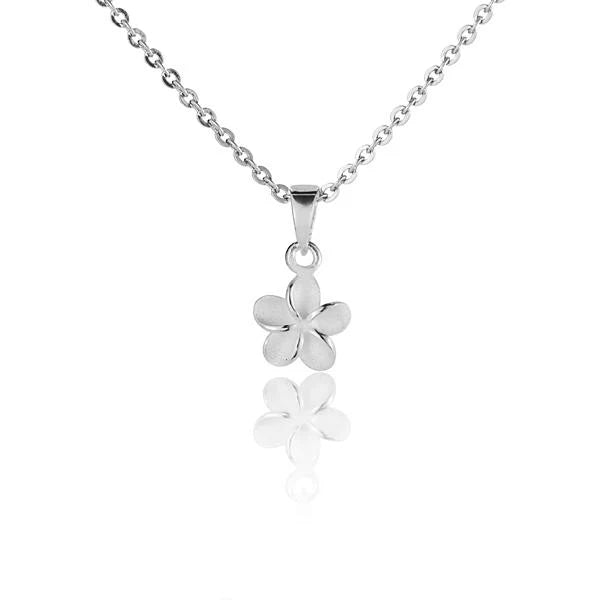 S/Blasted Plumeria Pendant - 8mm image 0