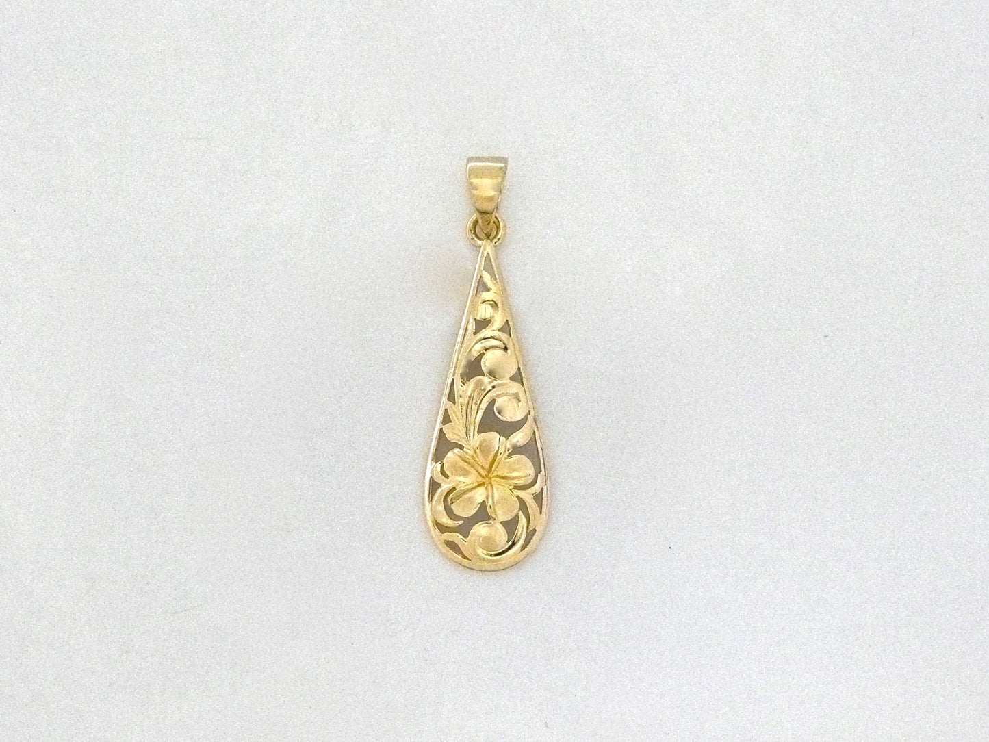 Teardrop Plumeria Pendant image 0