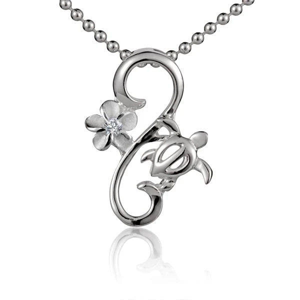 Plumeria Honu on Wire Pendant image 0