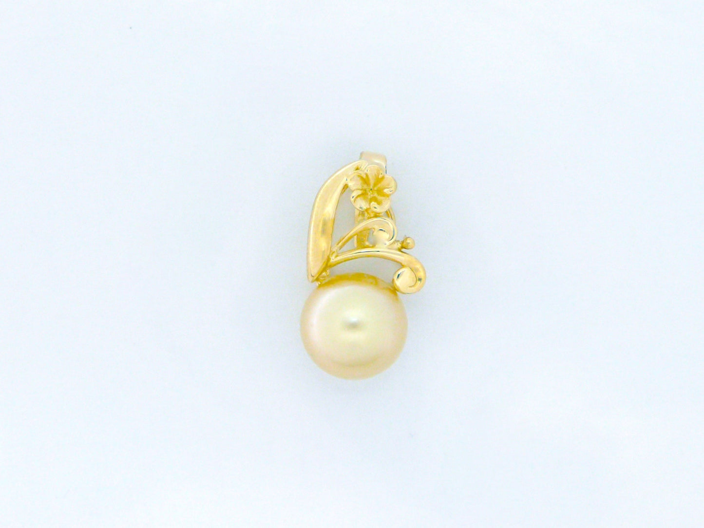 Golden Pearl Double Scroll Pendant image 0