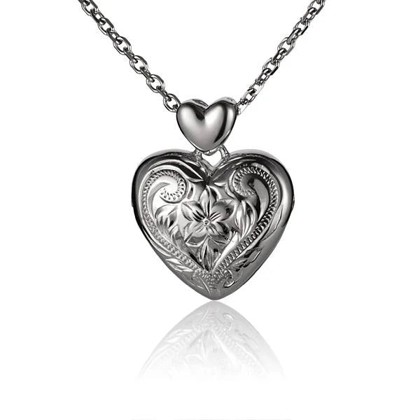 Scroll Heart Locket Pendant (S) image 0