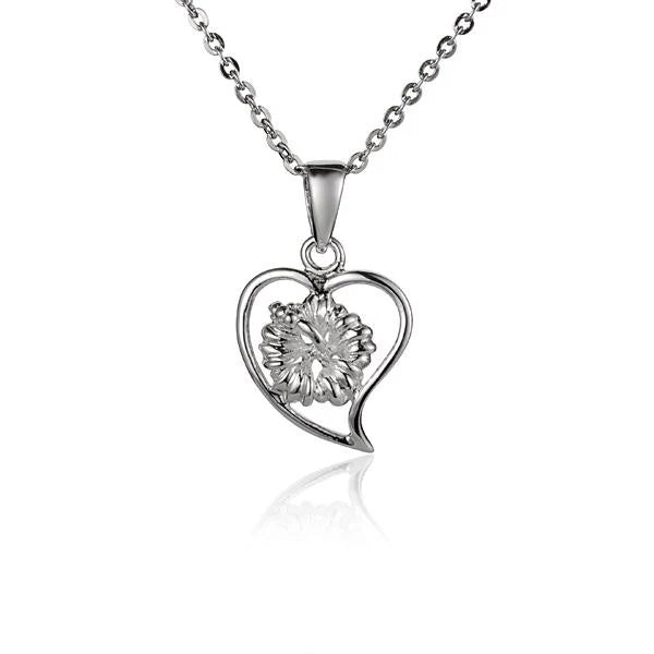Heart Hibiscus Pendant - Small image 0