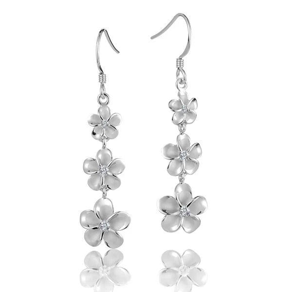 SE Rhodium CZ Hook Earring - 8-10-12mm image 0