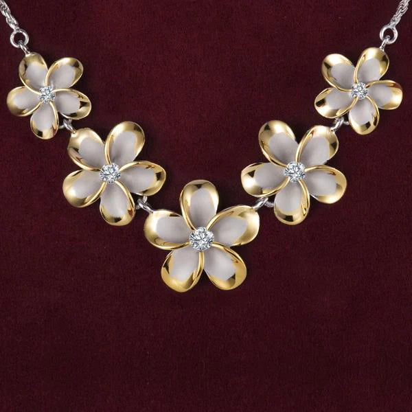 Rhoidum Plumeria 2T YG Rope Necklace - 15~20mm image 0