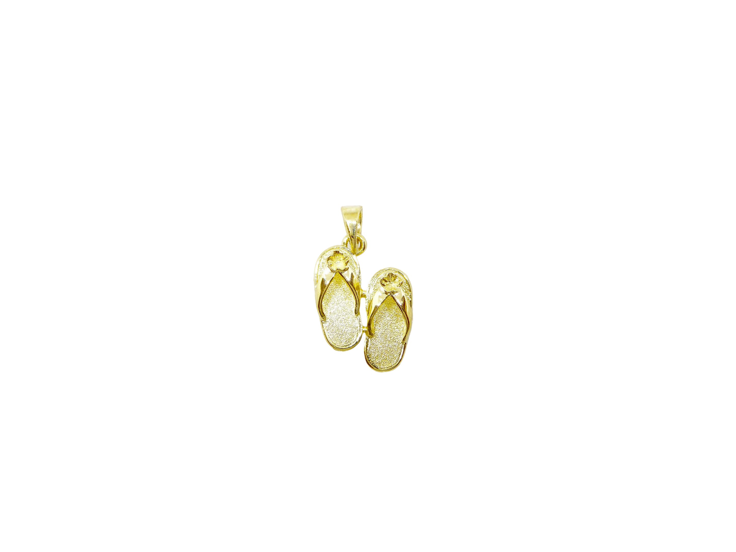14K gold baby slipper pair pendant with detailed design, perfect for a sentimental keepsake or gift.