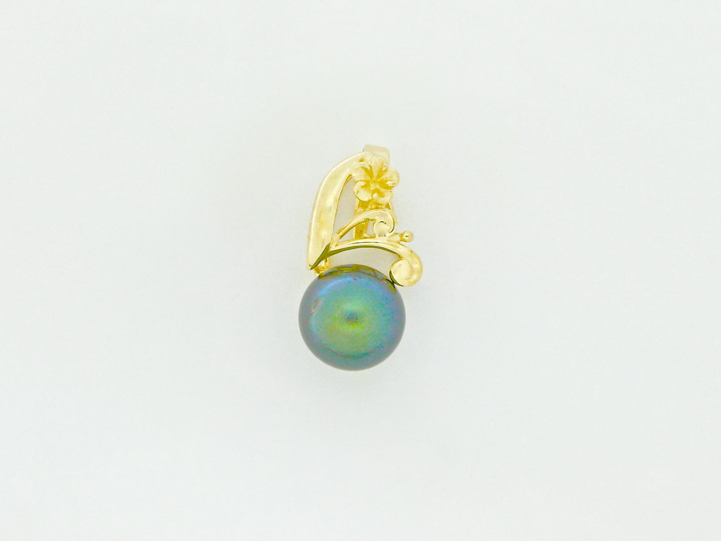 Black Pearl Double Scroll Pendant image 0