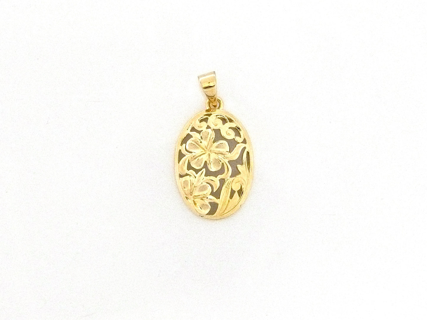 Oval Plumeria Pendant -Medium image 0