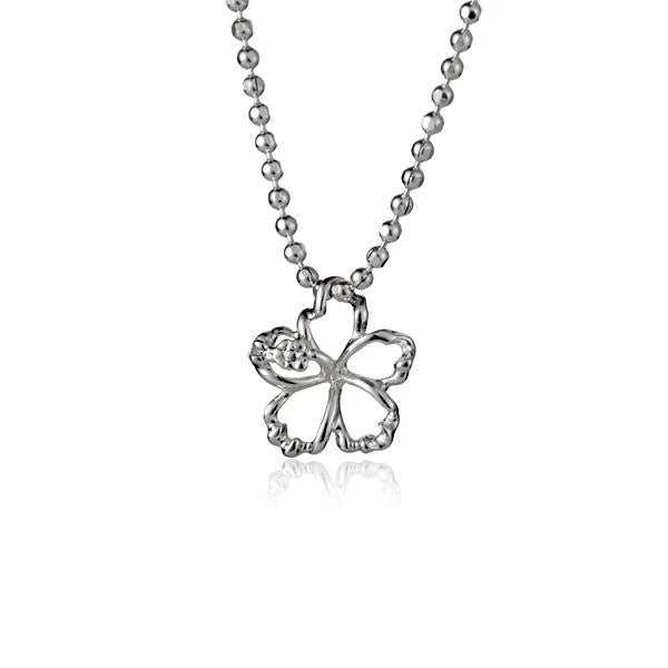 Outline Hibiscus CZ Pendant -8mm image 0