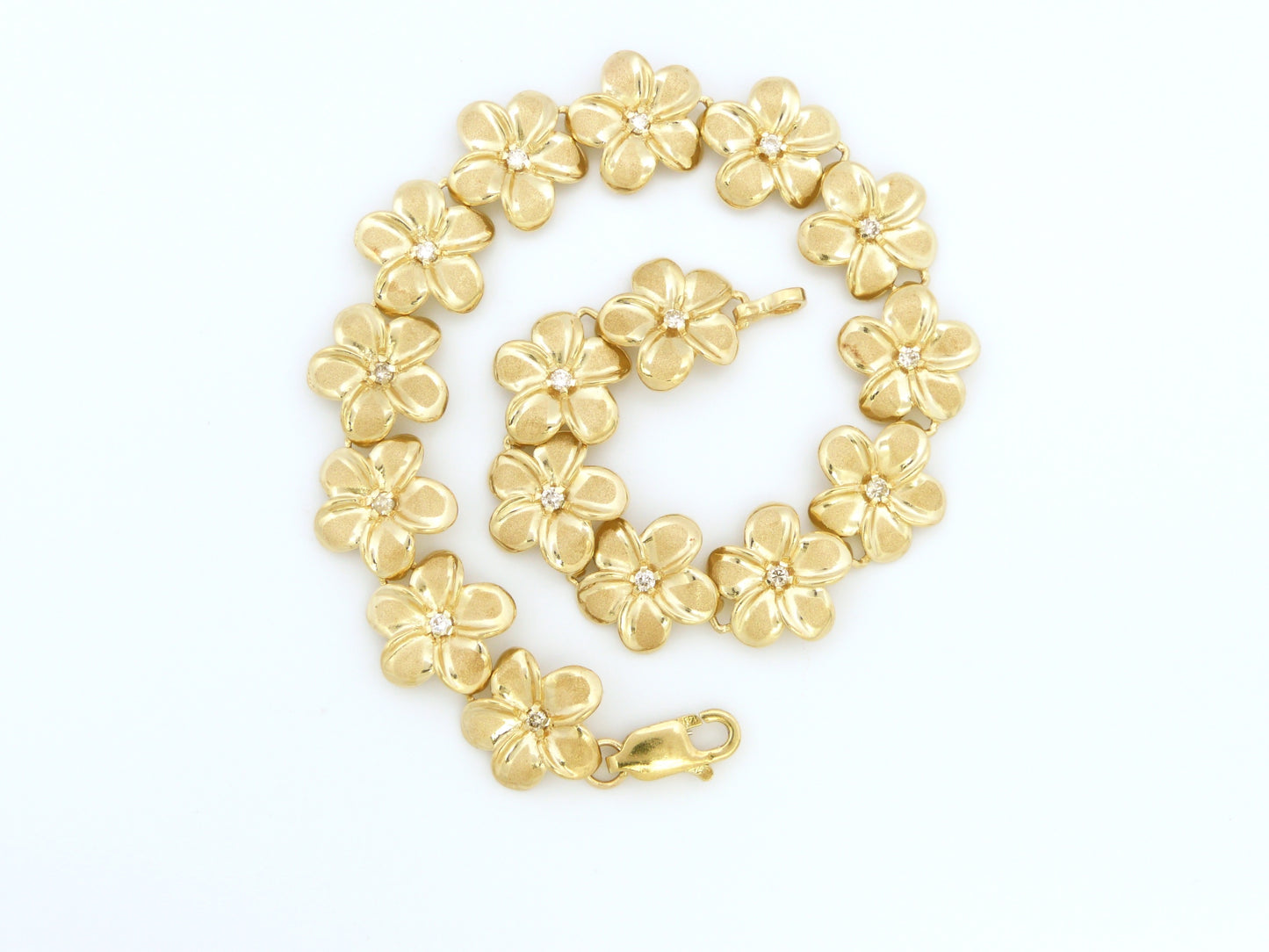 Plumeria Diamond Link Bracelet #2 image 0