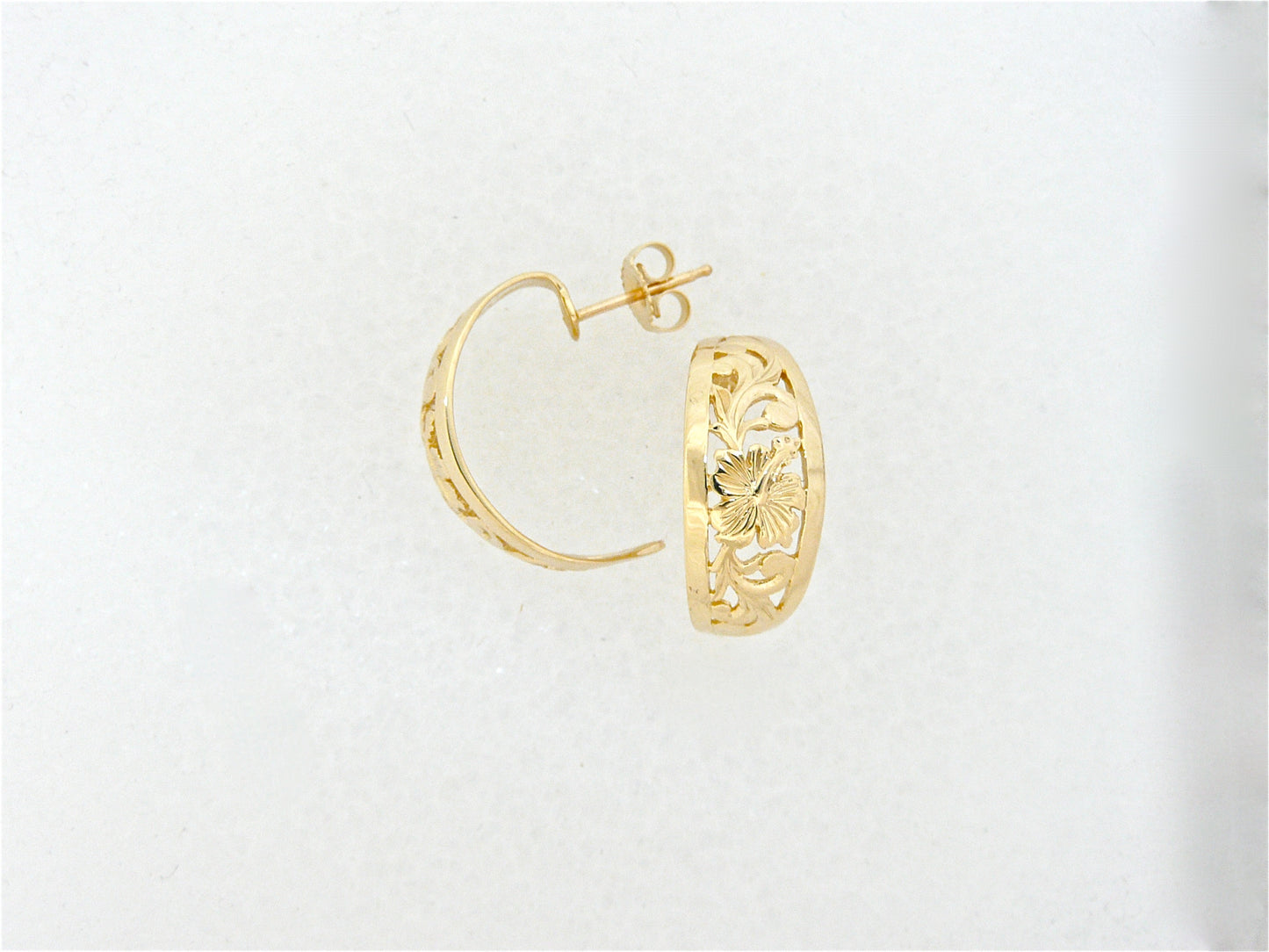Hibiscus Hoop Earring image 0