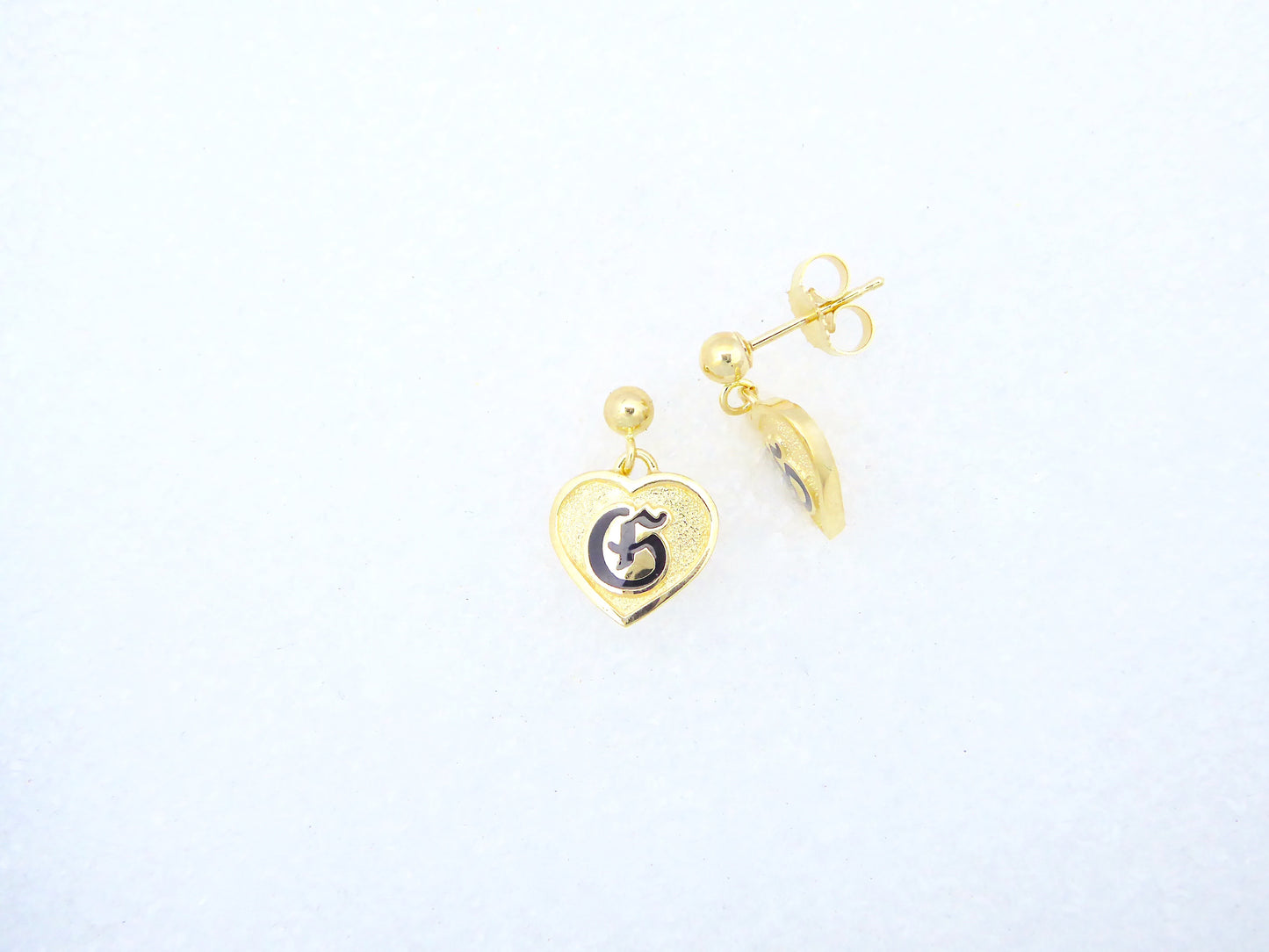 FS Heart Dangling R/E Letter Earring image 0