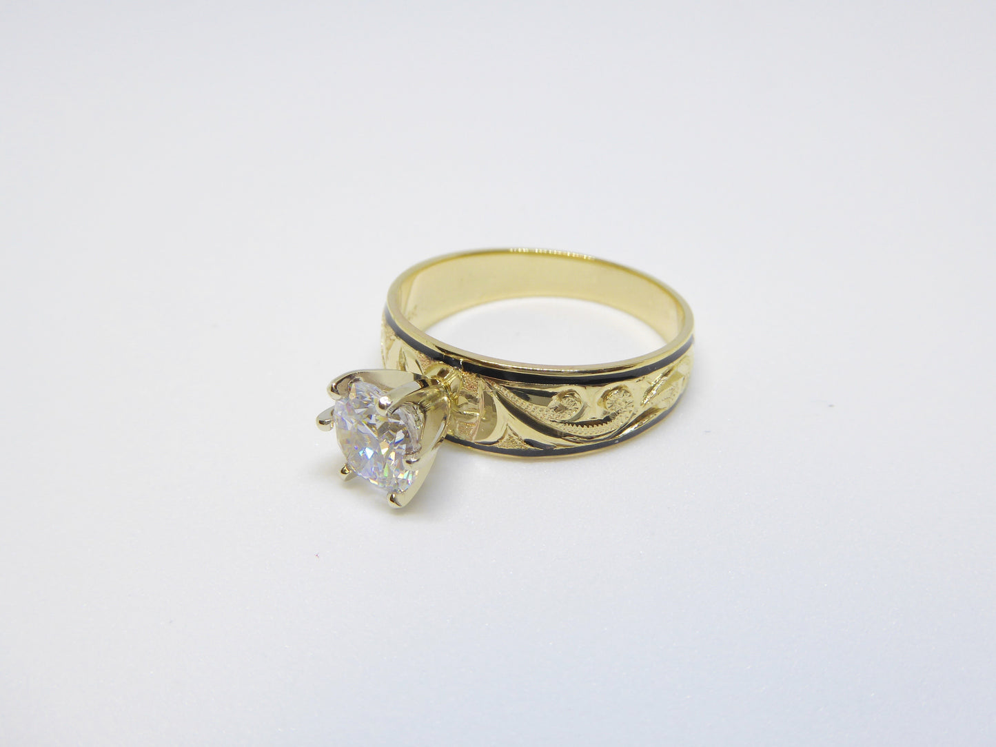 Gold Ring and Black Inlay image 0