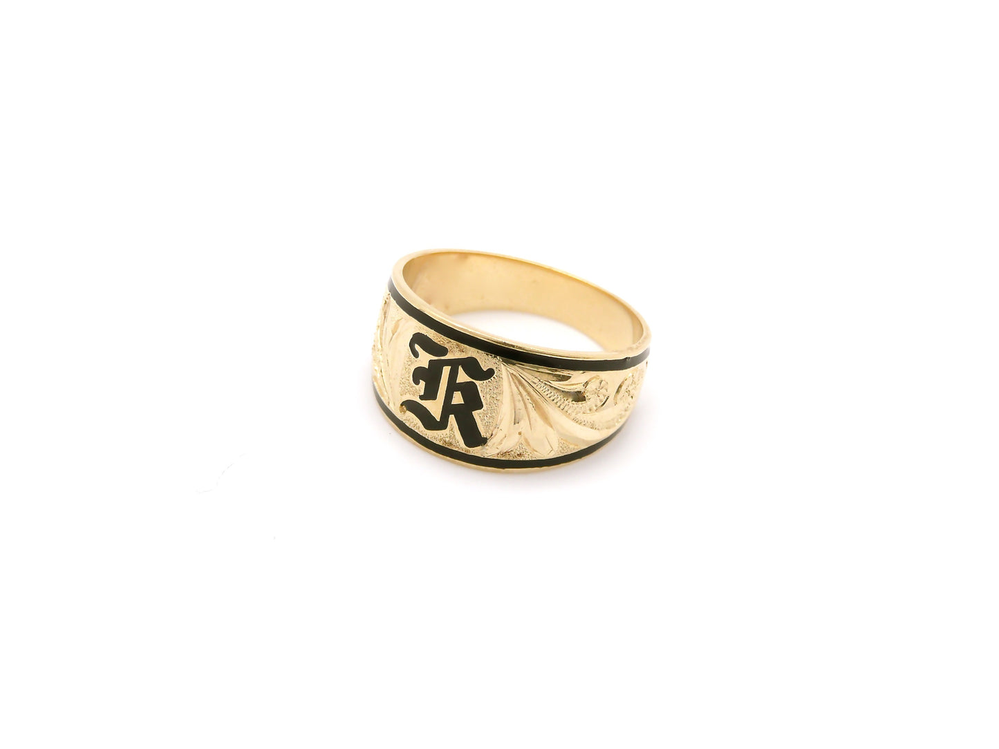 Gold Ring with Letter 3 image 0