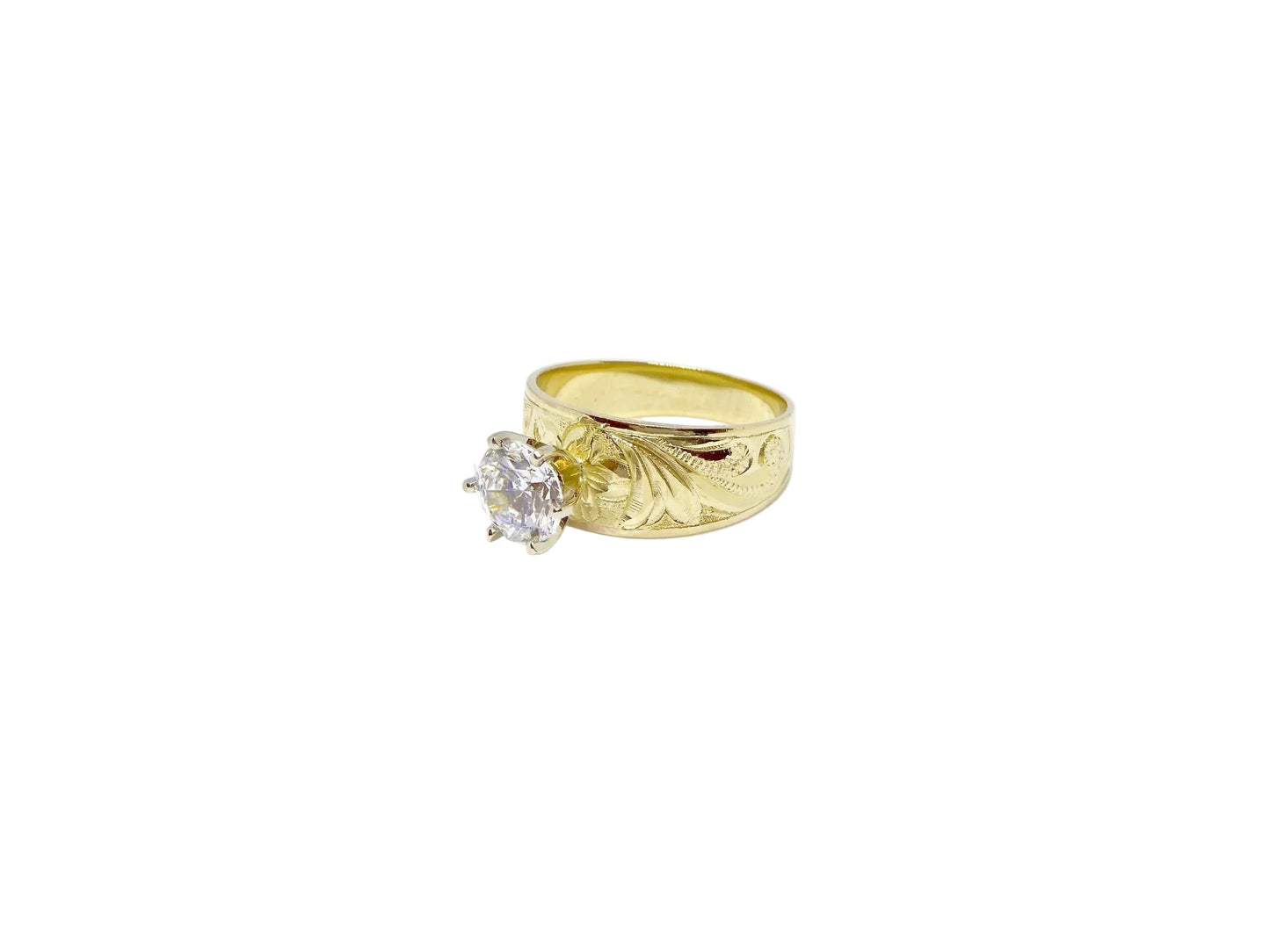 Hawaiian 14K Gold golf ring featuring a detailed golf ball and club design.