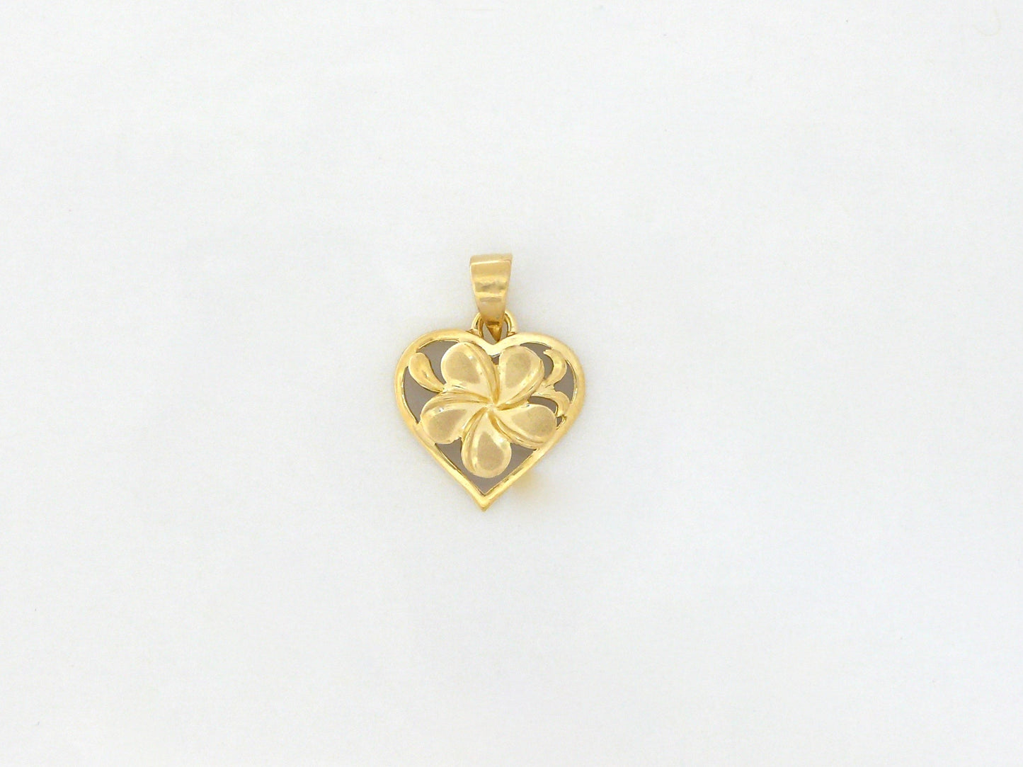 Heart Plumeria Pendant #1 image 0