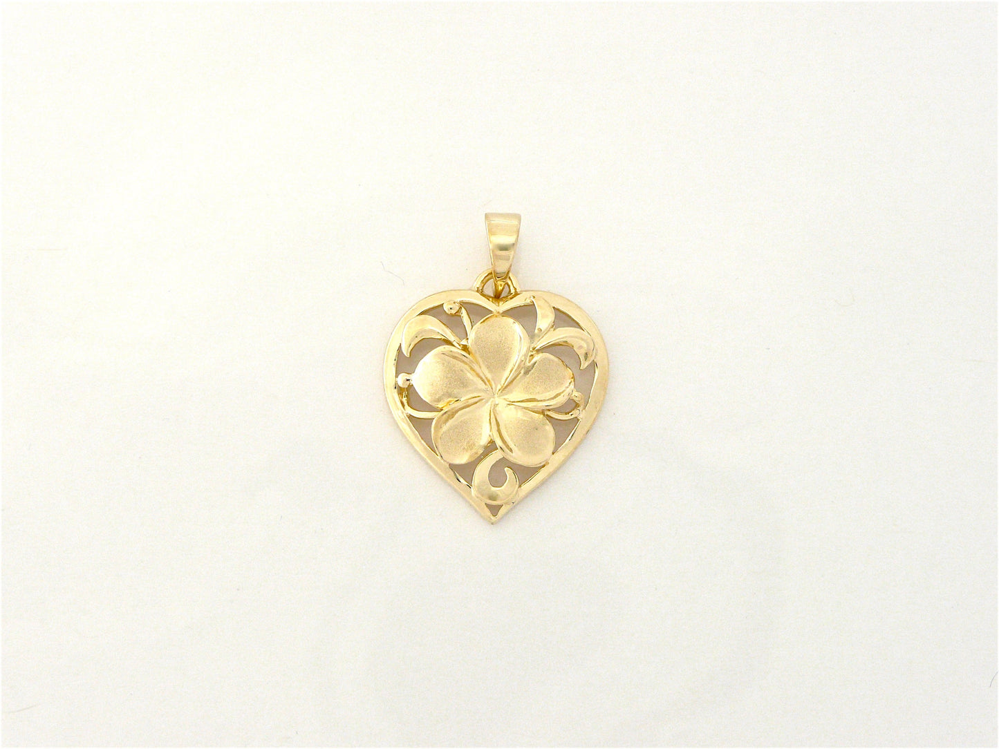 Heart Plumeria Pendant #3 image 0