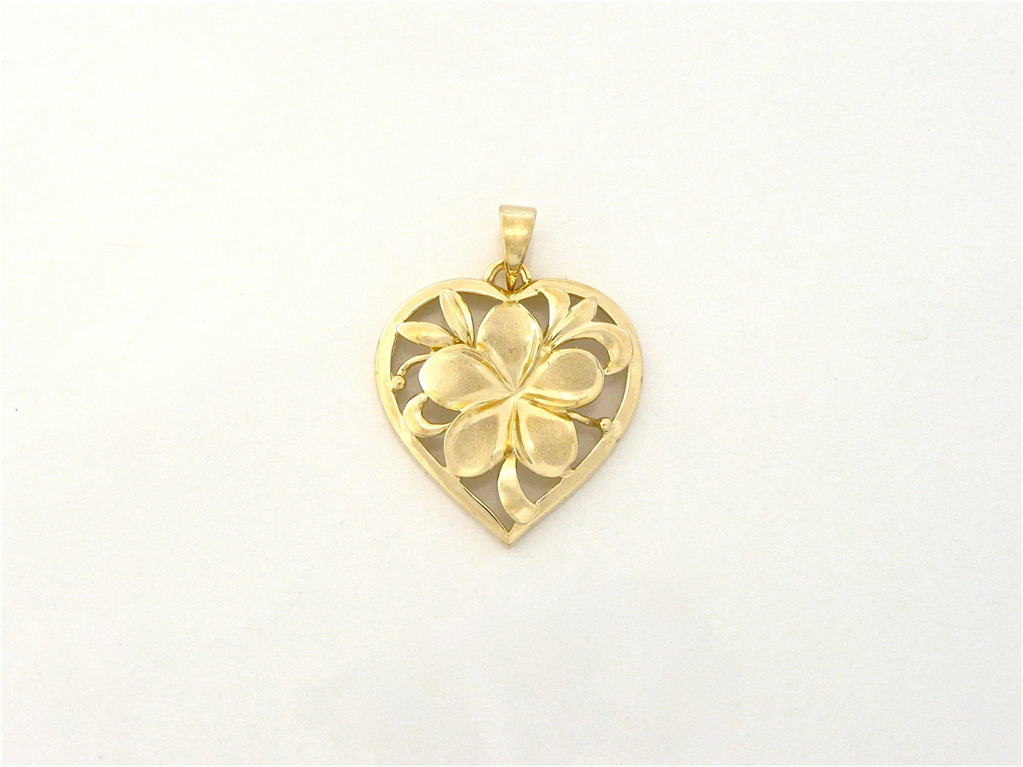 Heart Plumeria Pendant #4 image 0