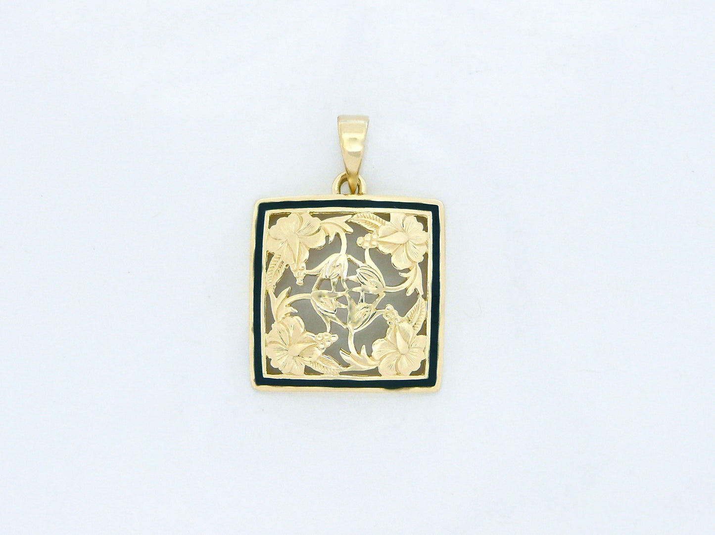 Hibiscus Quilt Pendant - Large image 0