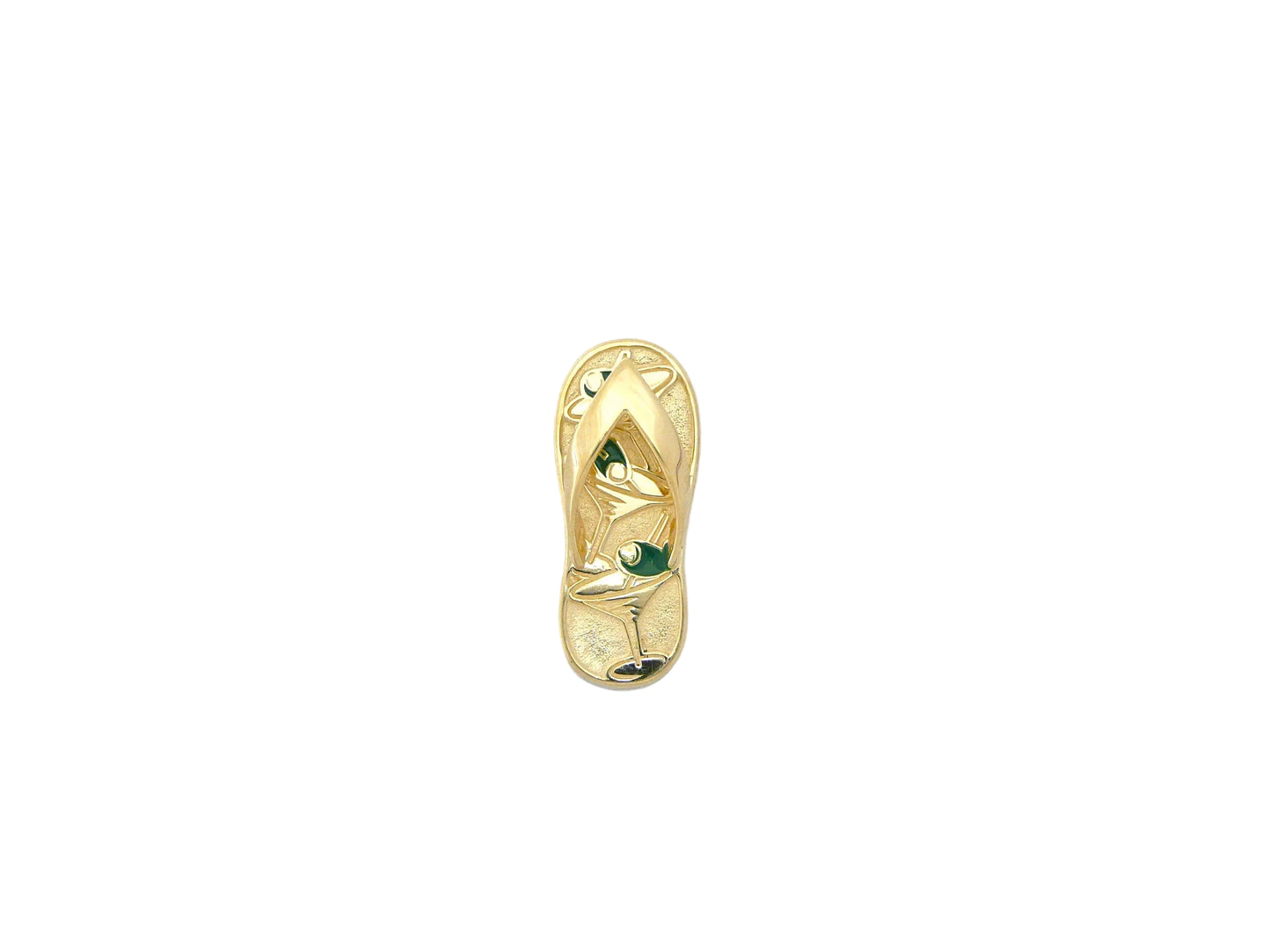 14K gold Martini Slipper pendant featuring a detailed slipper design, perfect for elegant jewelry collections.