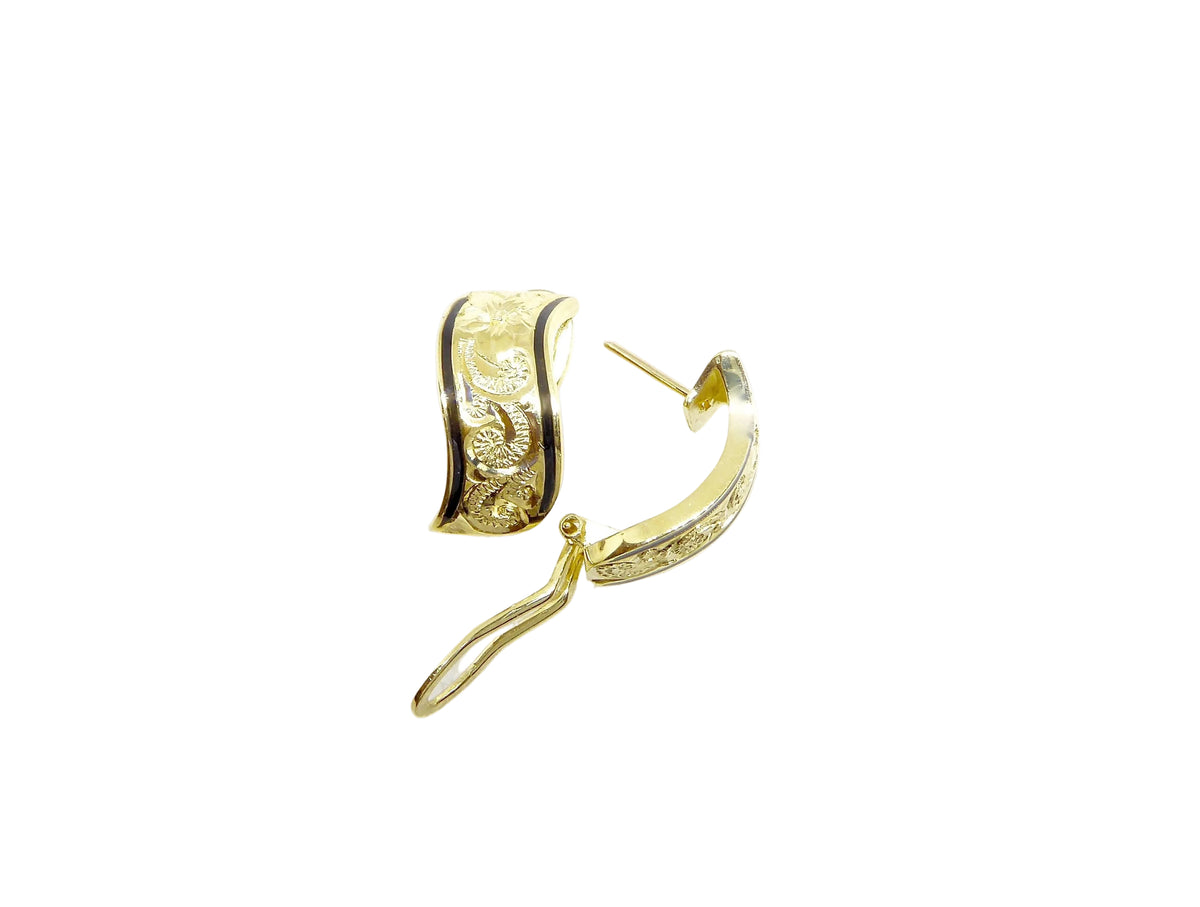 Hawaiian 14K Gold napua clip earring with 8mm size, featuring a sleek and elegant design for pierced ears.