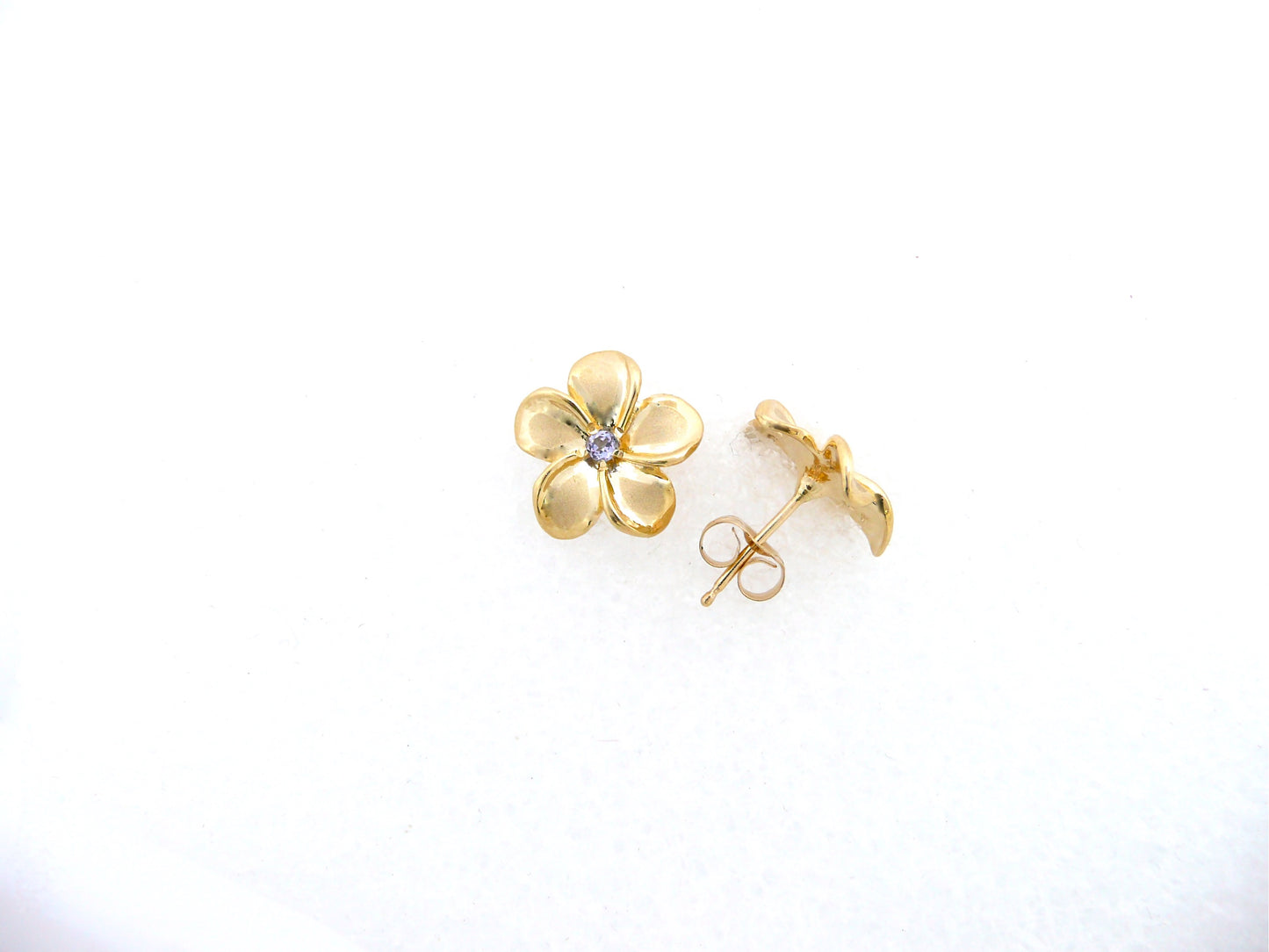 Plumeria Earring w/Tanzanite #2 image 0