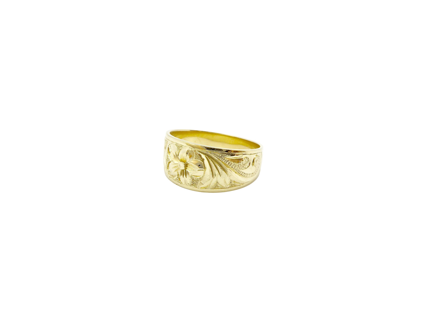Hawaiian 14K Gold plumeria gold jewelry piece featuring a detailed plumeria flower design.