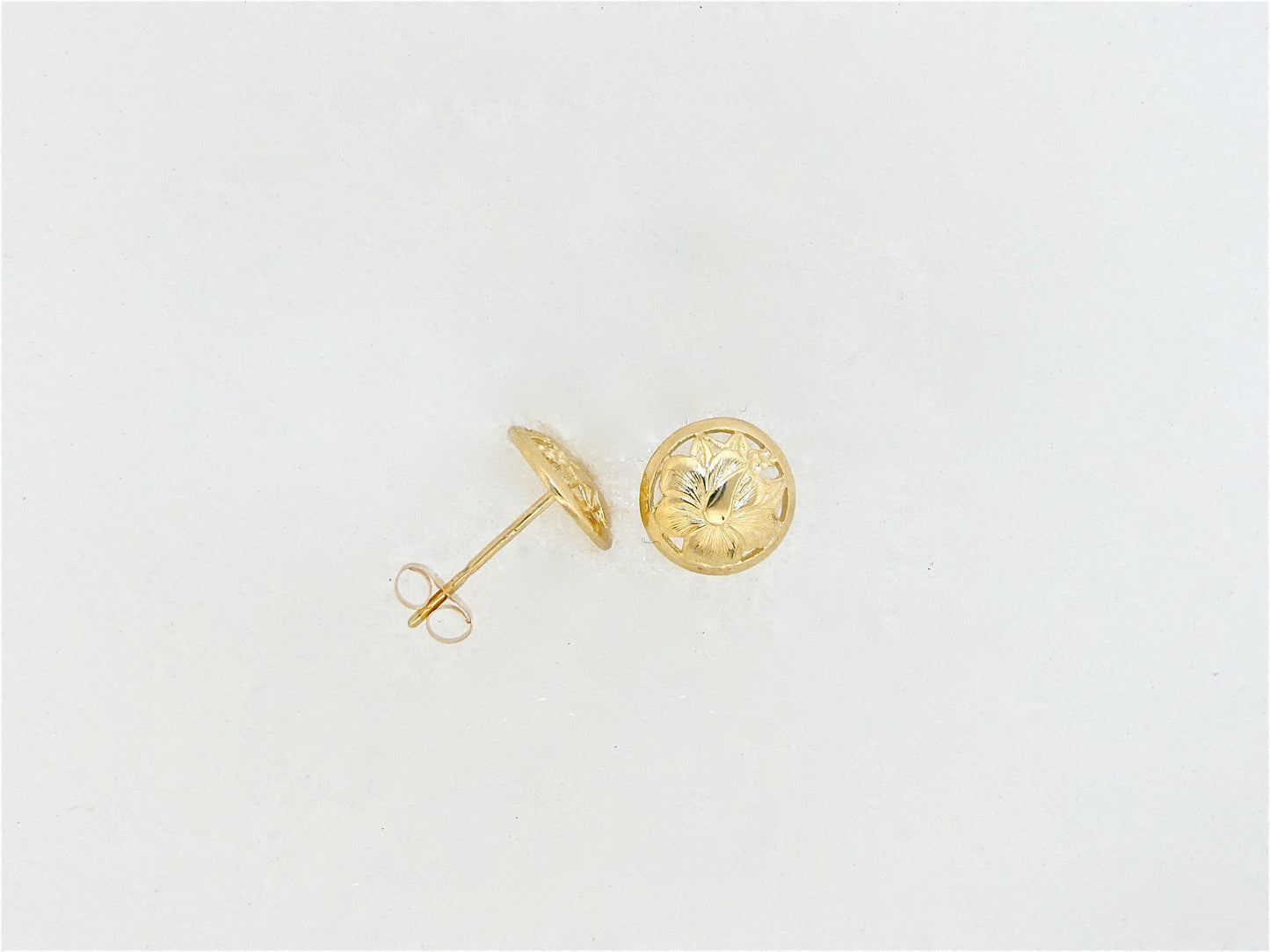 Round Hibiscus Cut Out Earring - Small image 0
