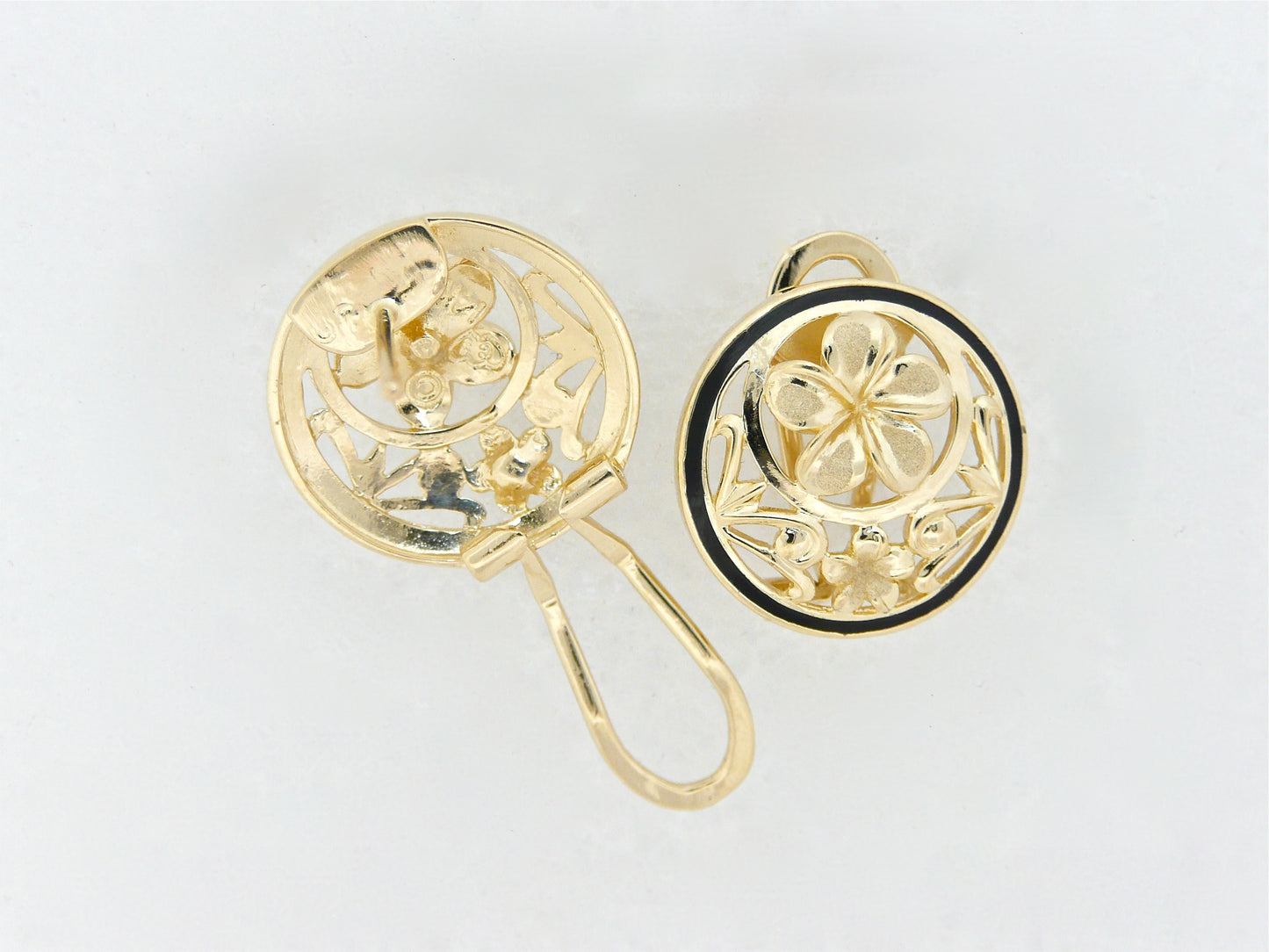 Round Plumeria Earring - Medium image 0