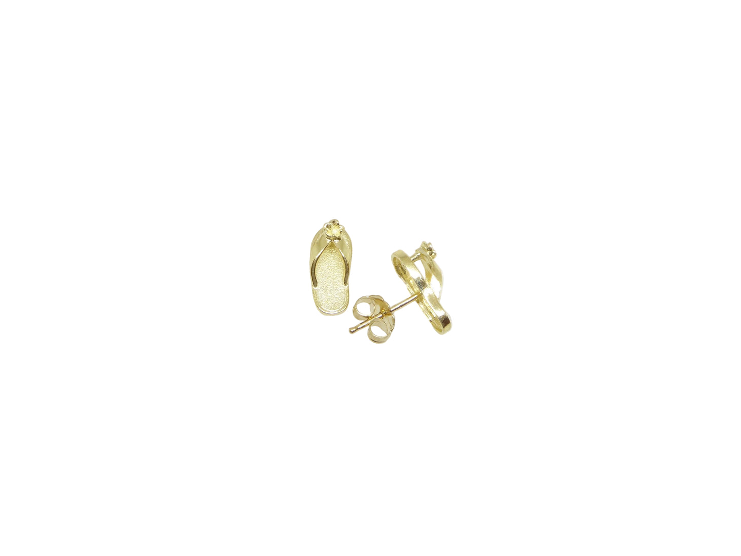 Baby 14K gold slipper earring featuring a delicate, shiny gold design perfect for infants and toddlers.
