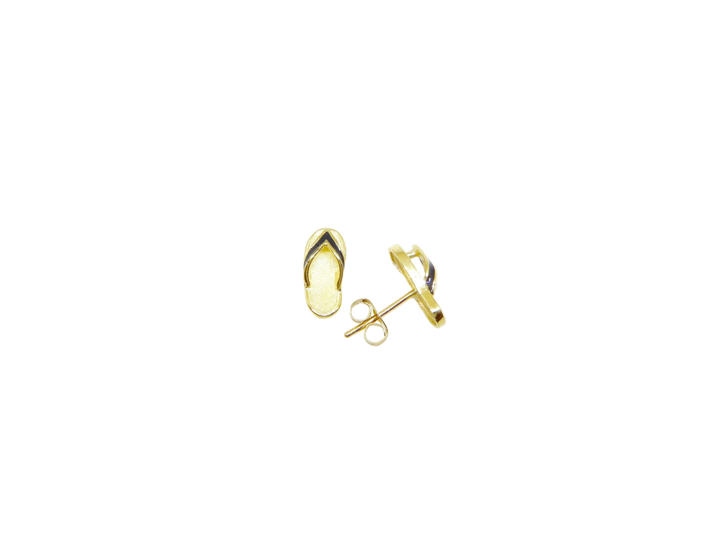 Baby 14K gold slipper earring with delicate design, featuring a small, shiny gold slipper charm for infants or young children.