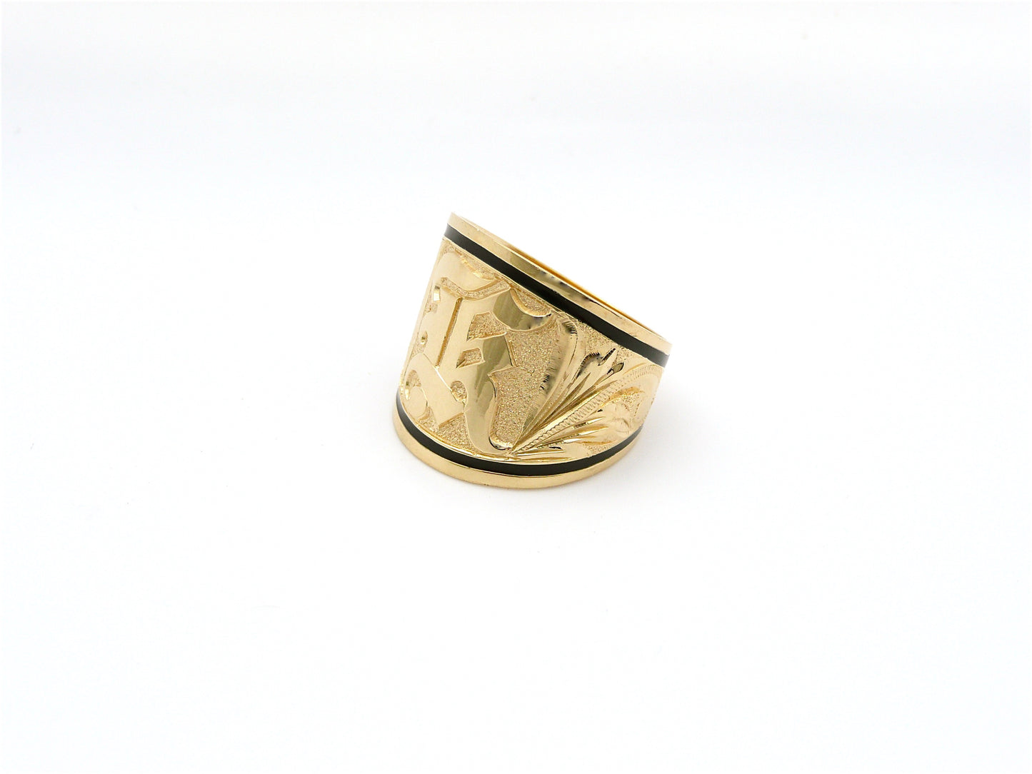 Tapered Ring w/ Raised Initial Engraving - 18mm image 0