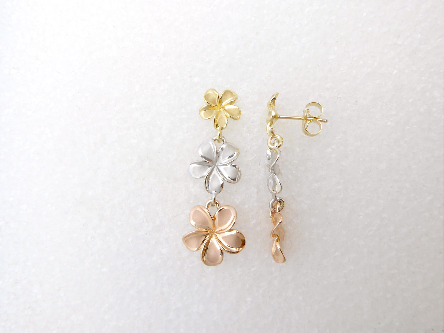 Tri-color Plumeria #1,2,3 #Stud Earring image 0