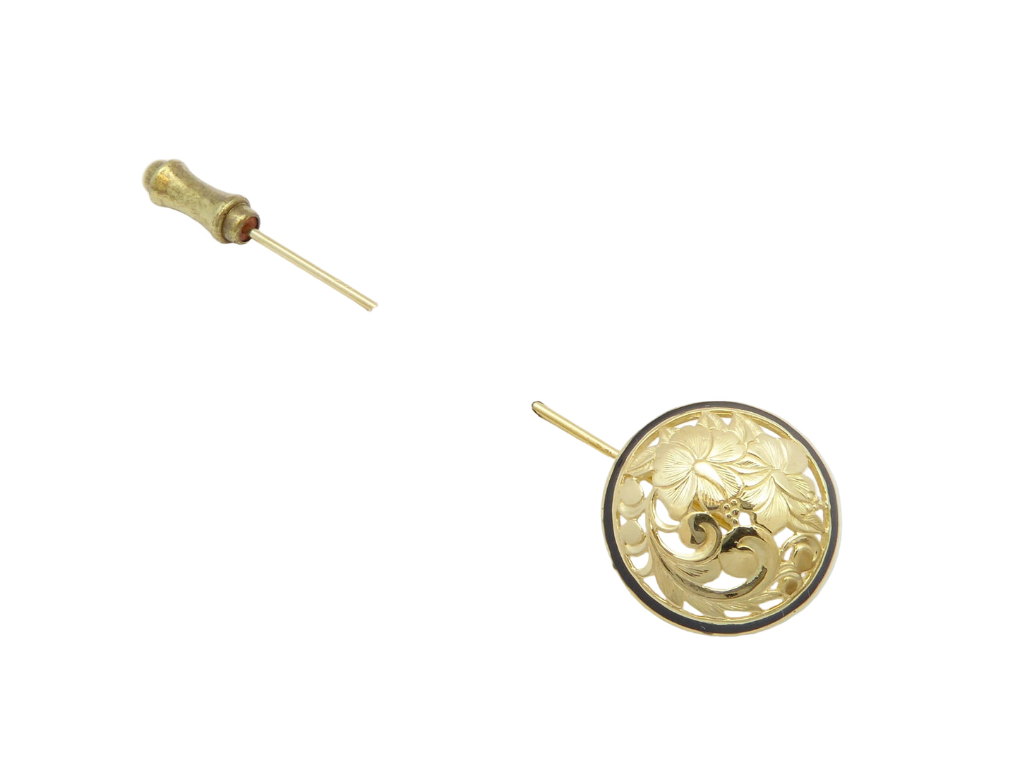 14K Round Cut Out Stickpin BB/Med — Hawaiian jewelry from Ashley's Gift Shop