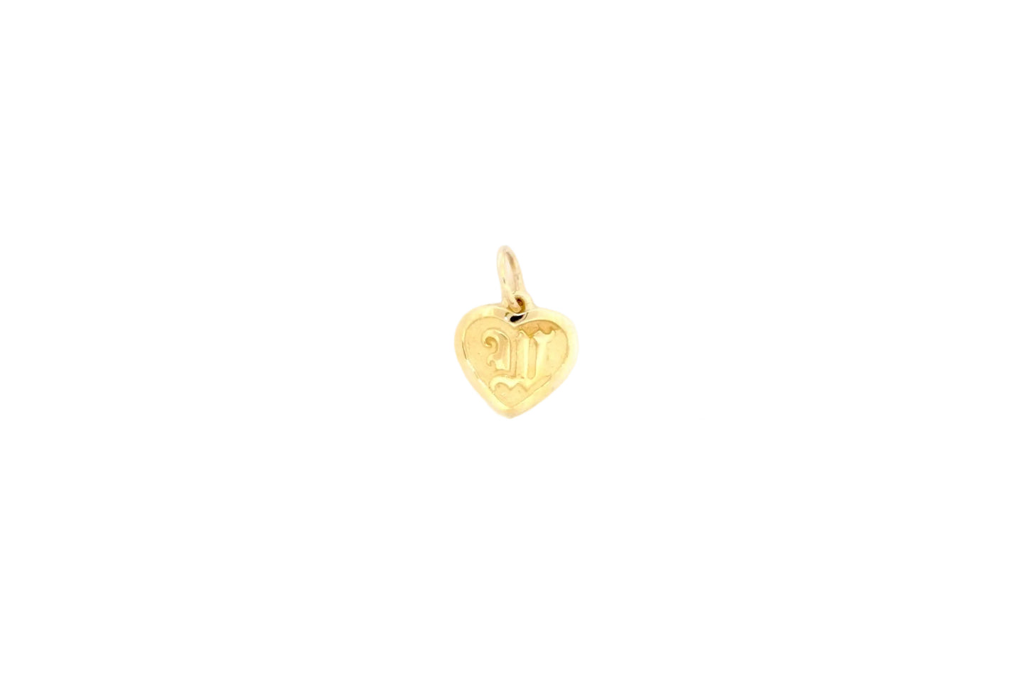 14K FS Hrt Pend Raised Ltr PL — Hawaiian jewelry from Ashley's Gift Shop
