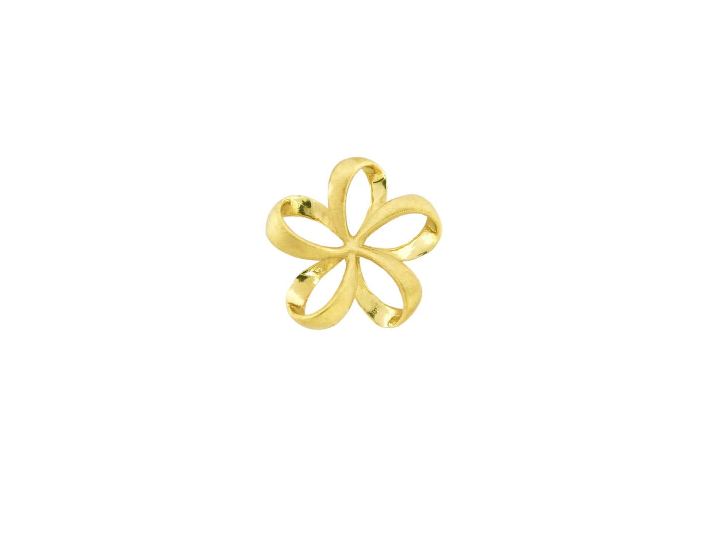 14K Ribbon Plumeria Pendant Med. — Hawaiian jewelry from Ashley's Gift Shop