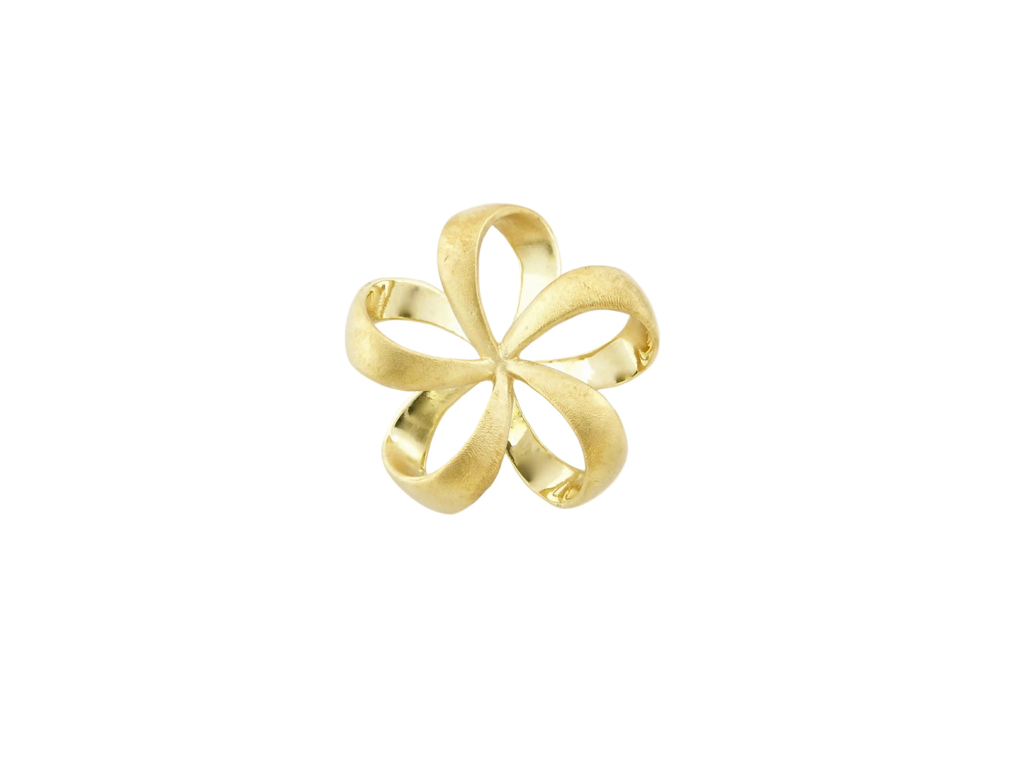 14K Ribbon Plumeria Pendant Lg. — Hawaiian jewelry from Ashley's Gift Shop