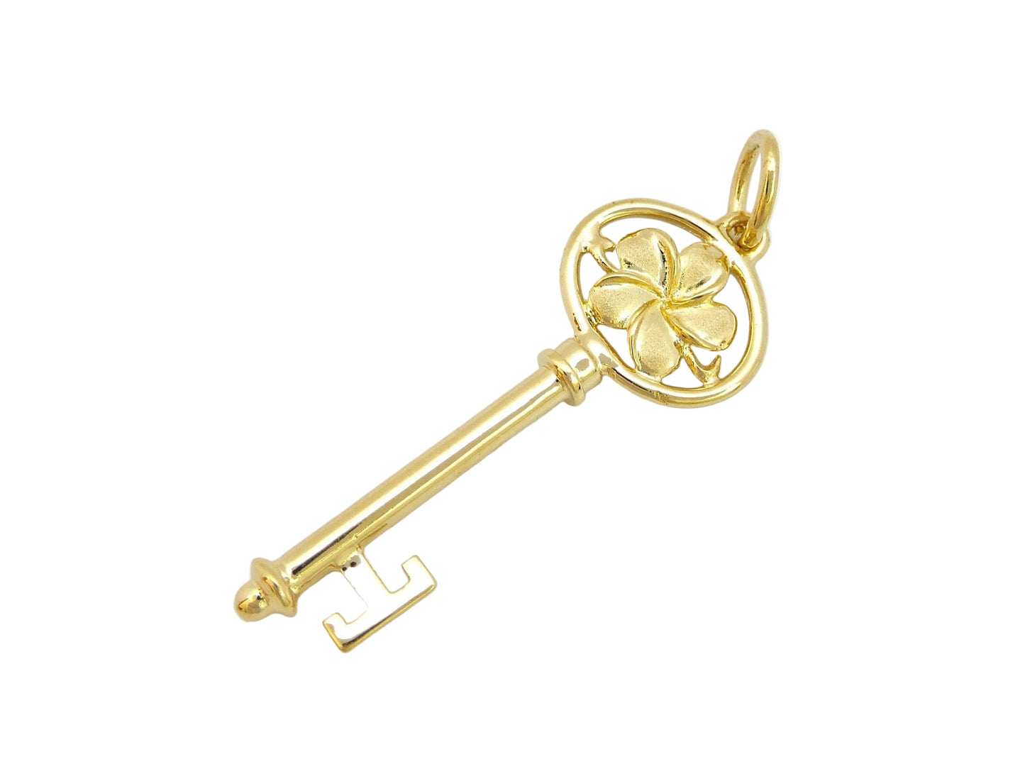14K Key Plumeria Oval — Hawaiian jewelry from Ashley's Gift Shop