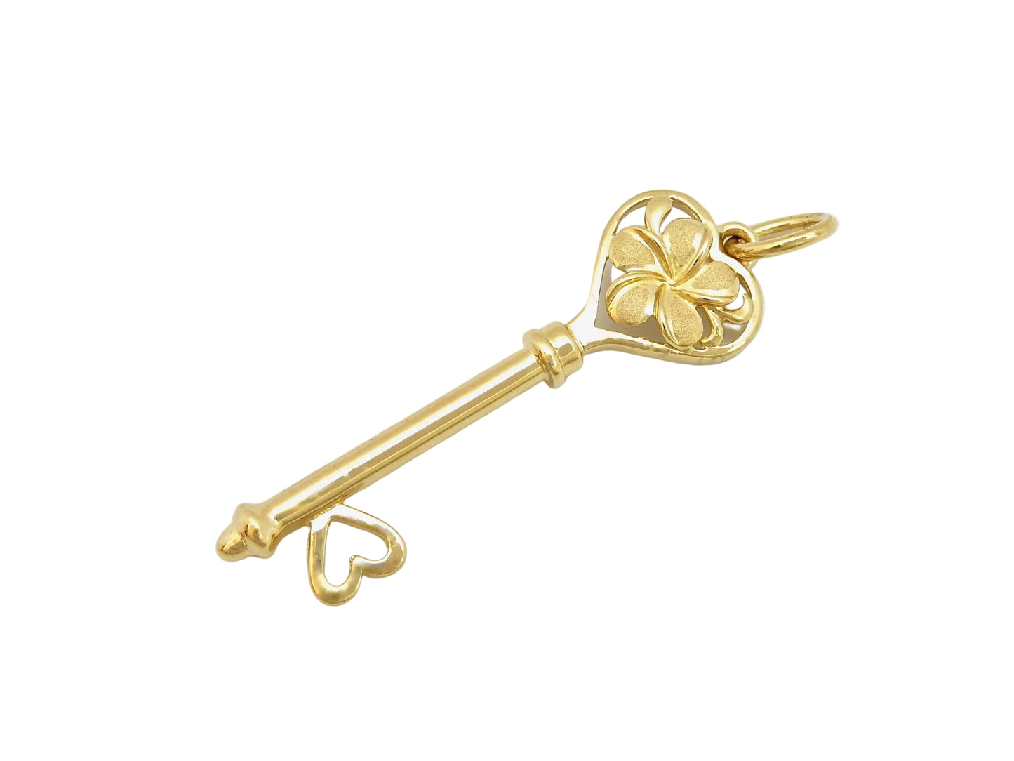 14K Key Plumeria #1 Heart PL — Hawaiian jewelry from Ashley's Gift Shop