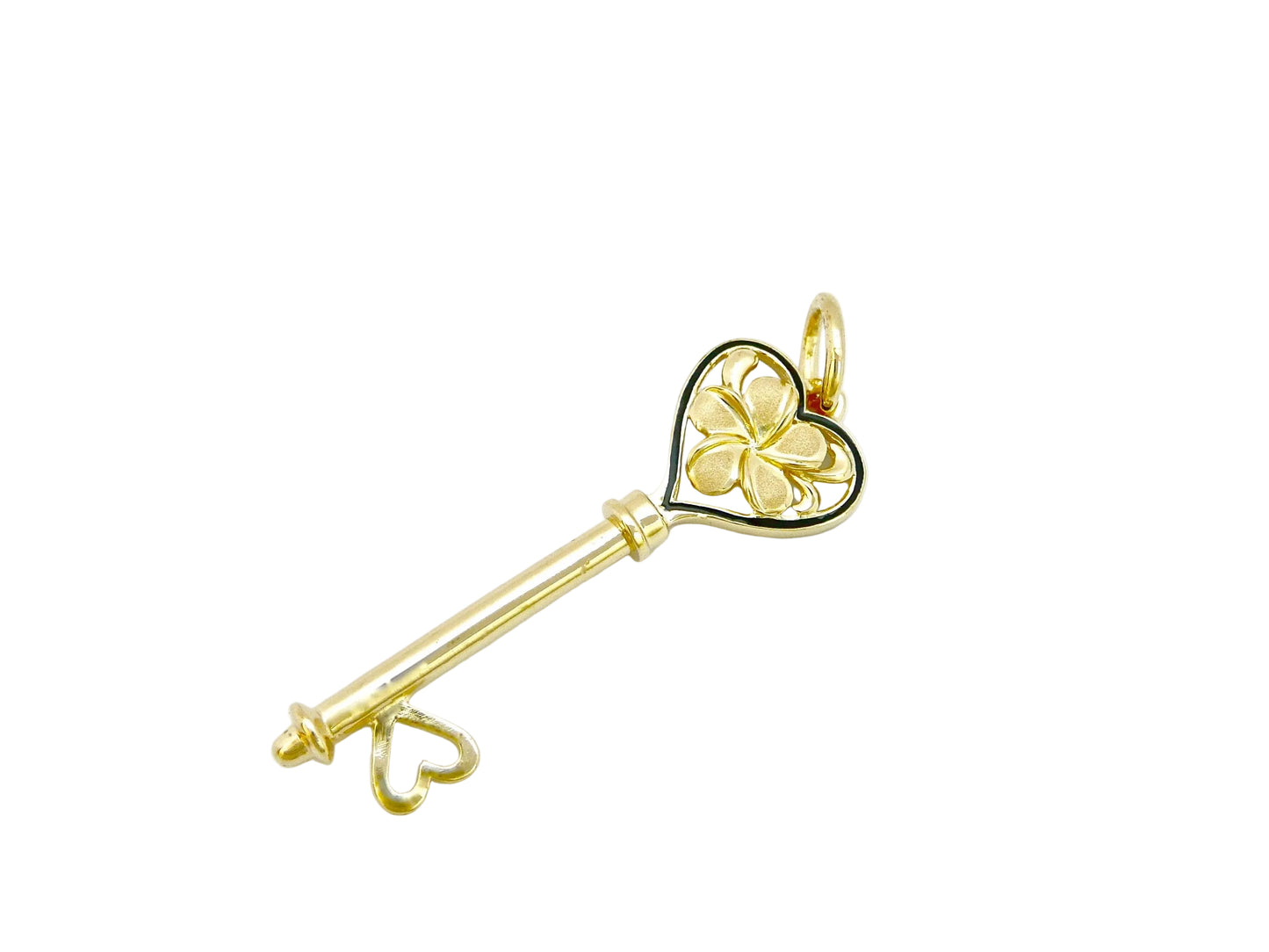 14K Key Plumeria #1 Heart BB — Hawaiian jewelry from Ashley's Gift Shop