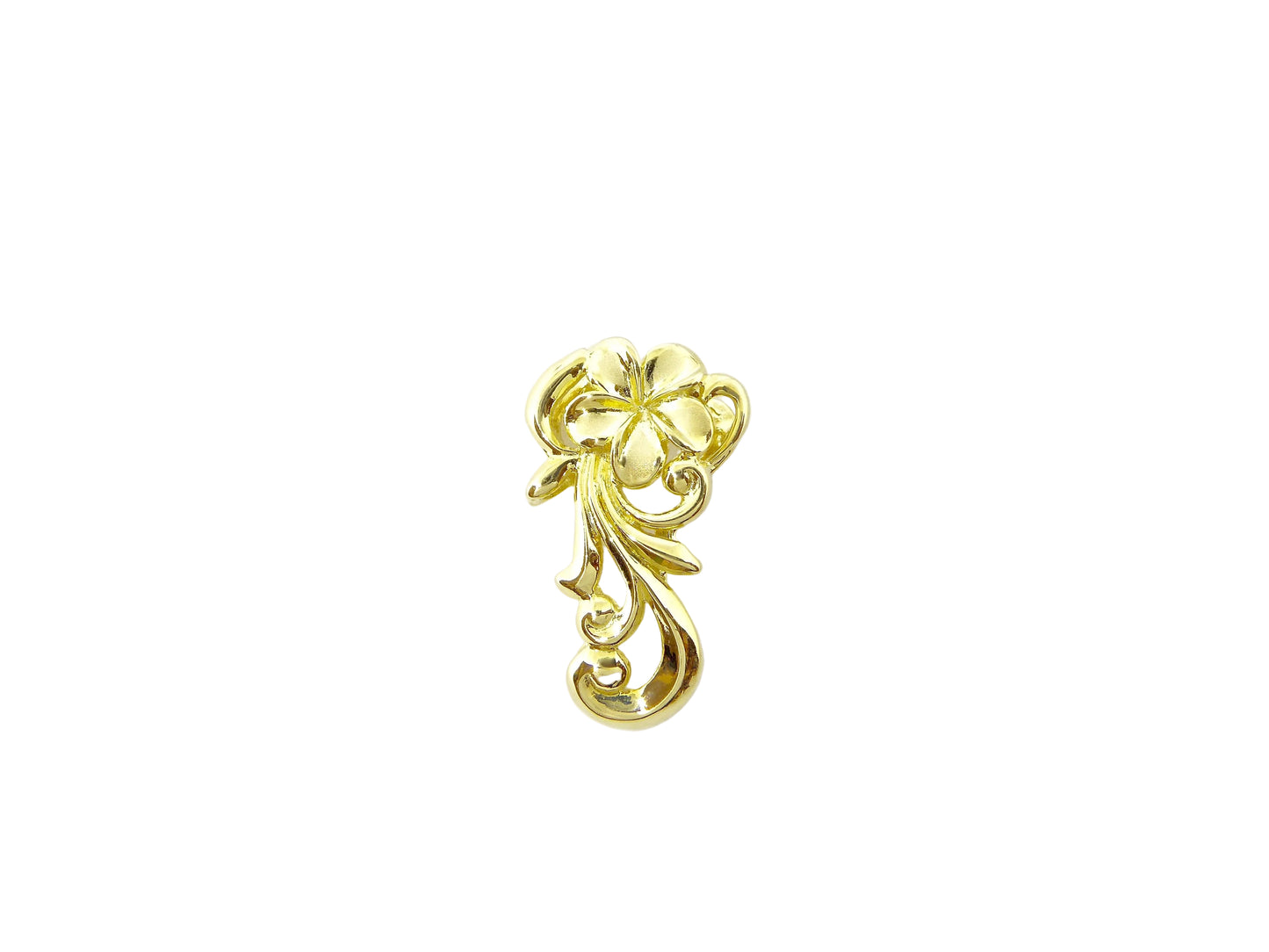14K Plumeria Scroll Pendant — Hawaiian jewelry from Ashley's Gift Shop