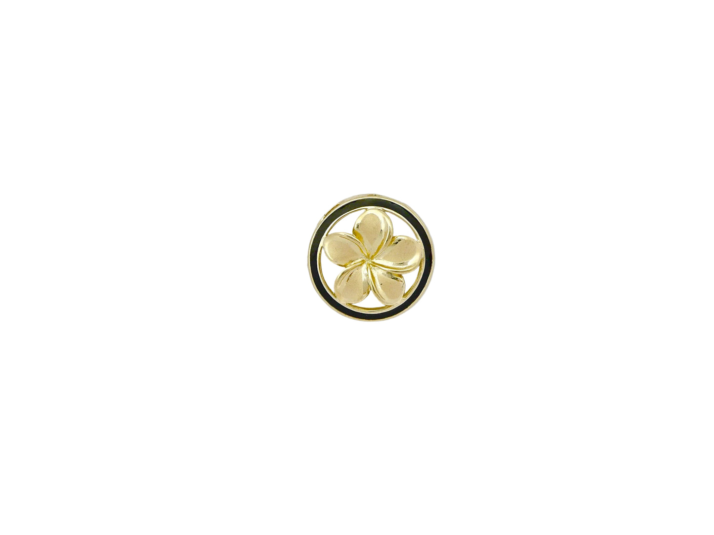 14K #3 Circle Plumeria Pendant BB — Hawaiian jewelry from Ashley's Gift Shop