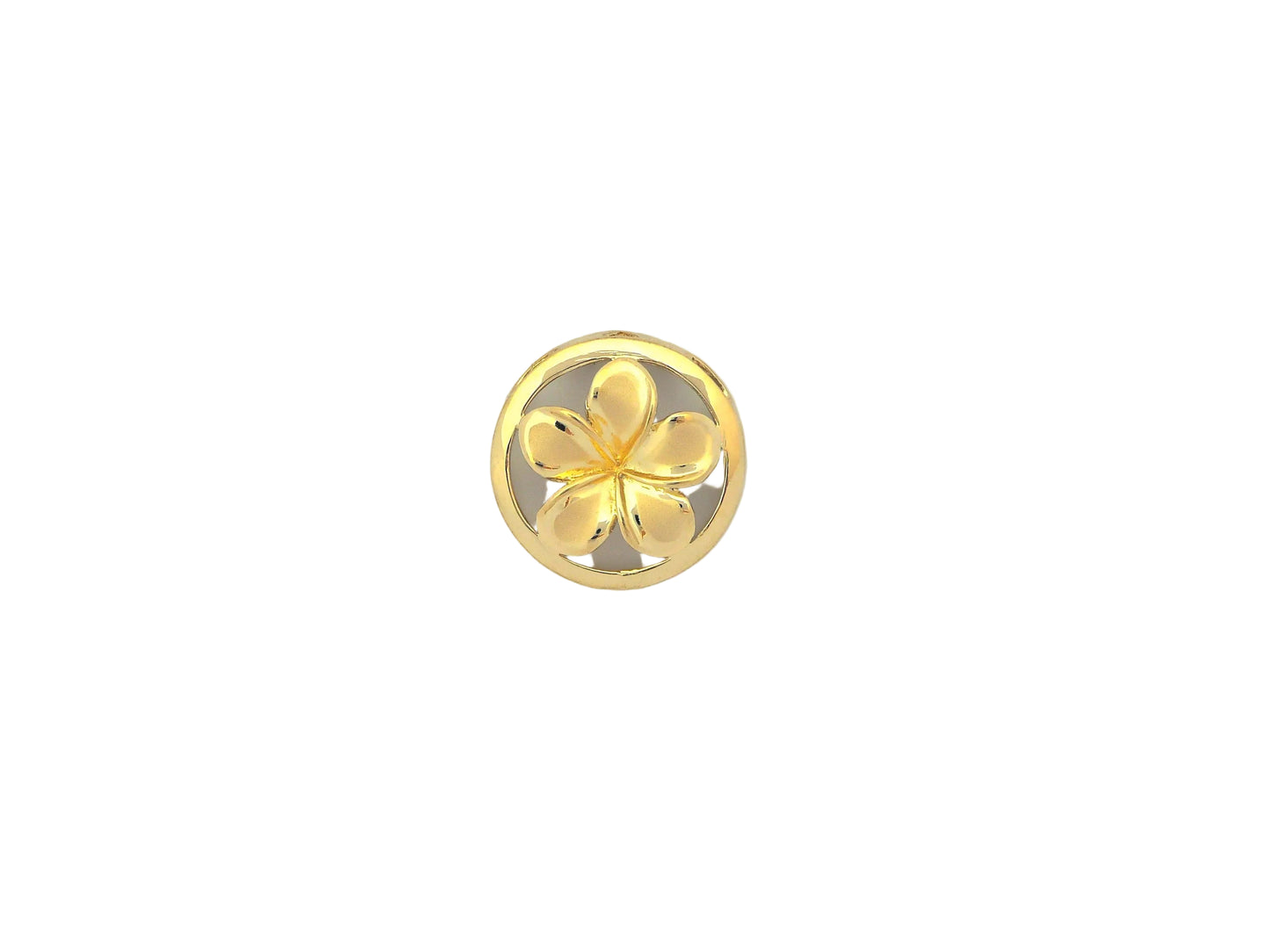 14K #4 Circle Plumeria Pendant PL — Hawaiian jewelry from Ashley's Gift Shop