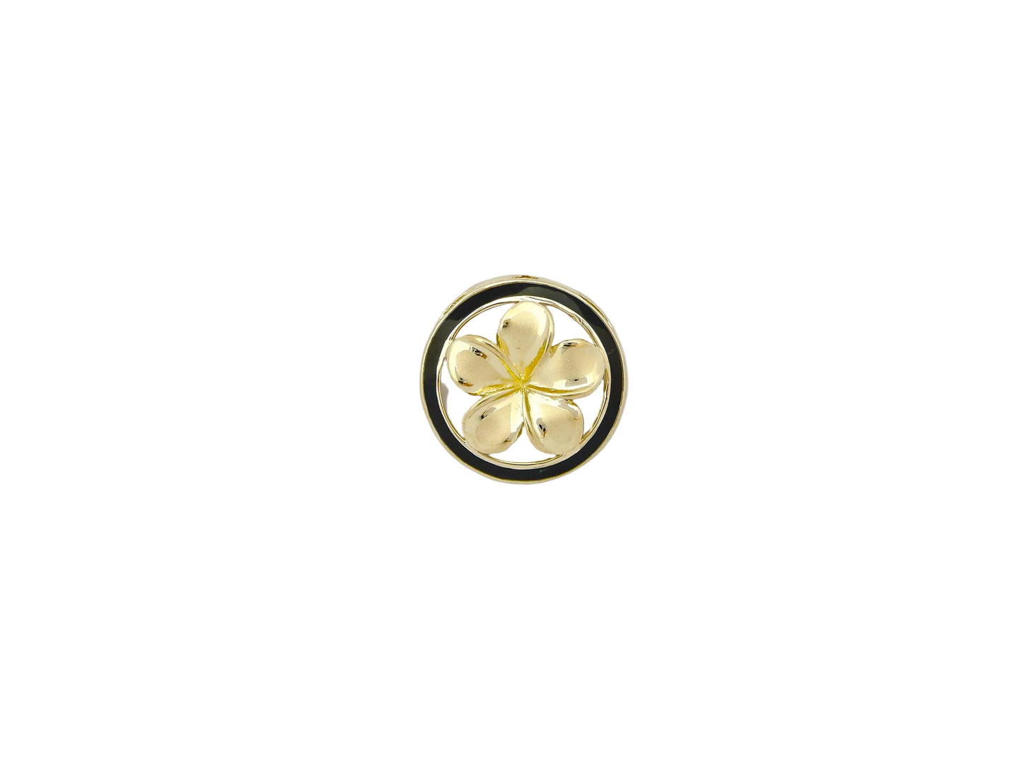 14K #4 Circle Plumeria Pendant BB — Hawaiian jewelry from Ashley's Gift Shop
