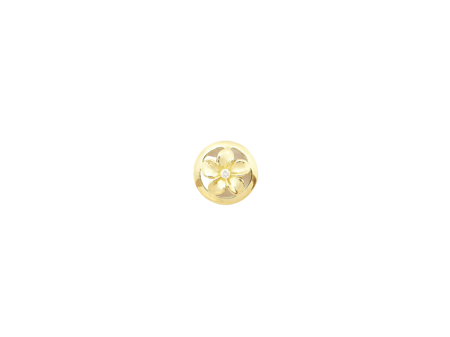 14K #1 Circle Plumeria Pendant PL — Hawaiian jewelry from Ashley's Gift Shop