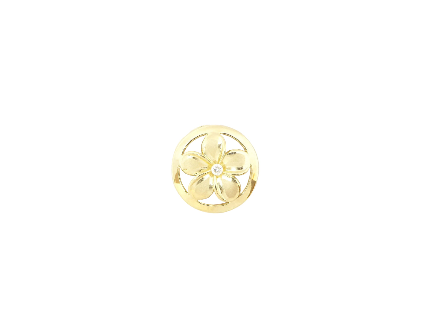 14K #2 Circle Plumeria Pendant PL — Hawaiian jewelry from Ashley's Gift Shop