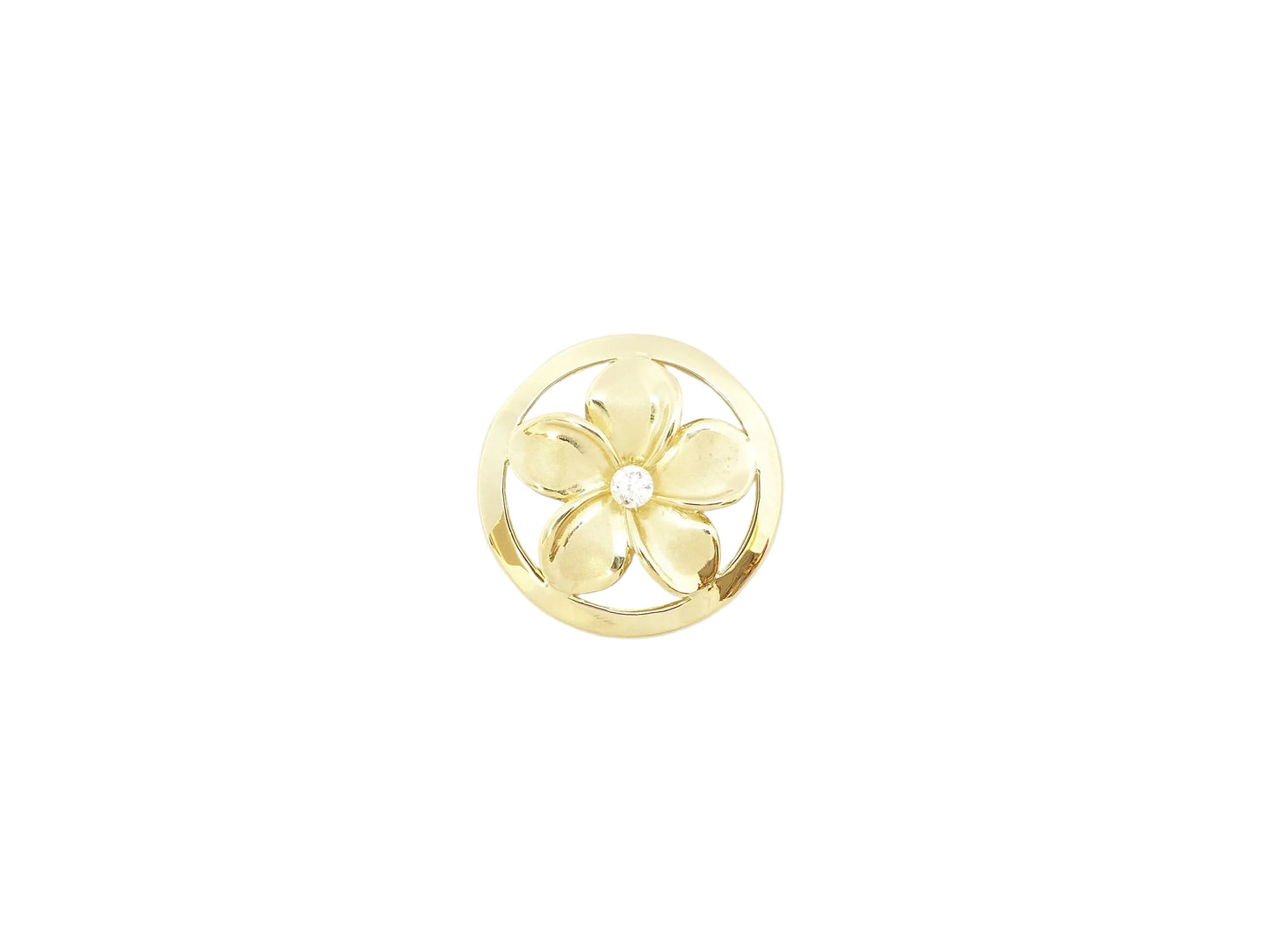 14K #3 Circle Plumeria Pendant PL — Hawaiian jewelry from Ashley's Gift Shop