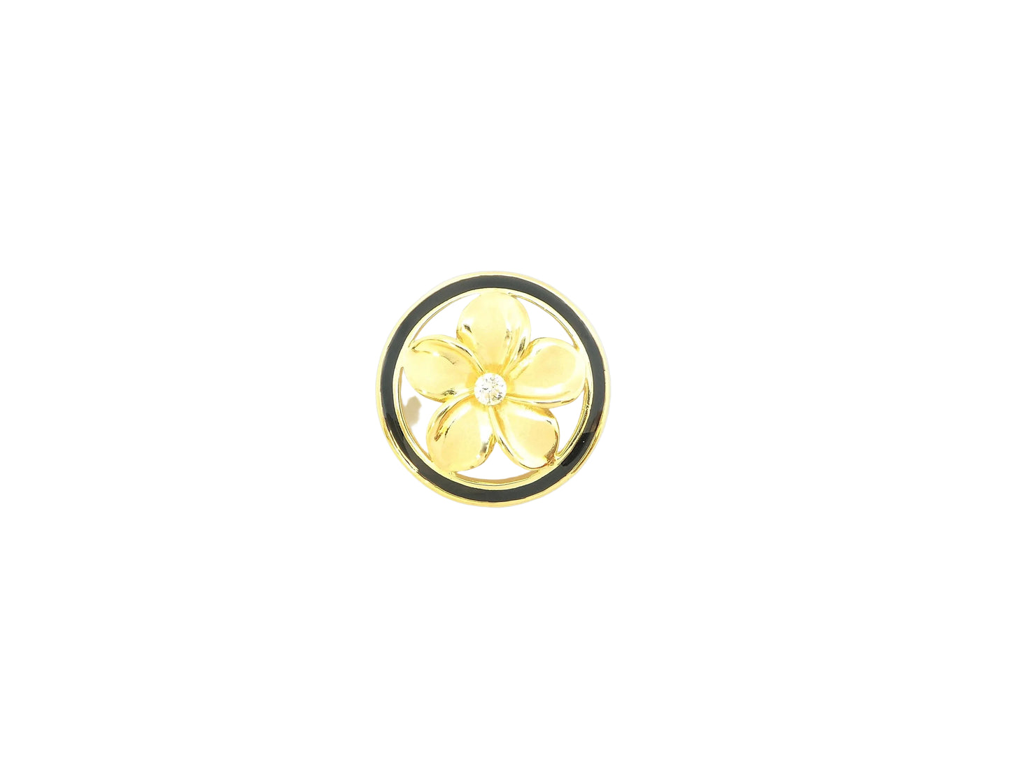 14K #3 Circle Plumeria Pendant BB — Hawaiian jewelry from Ashley's Gift Shop
